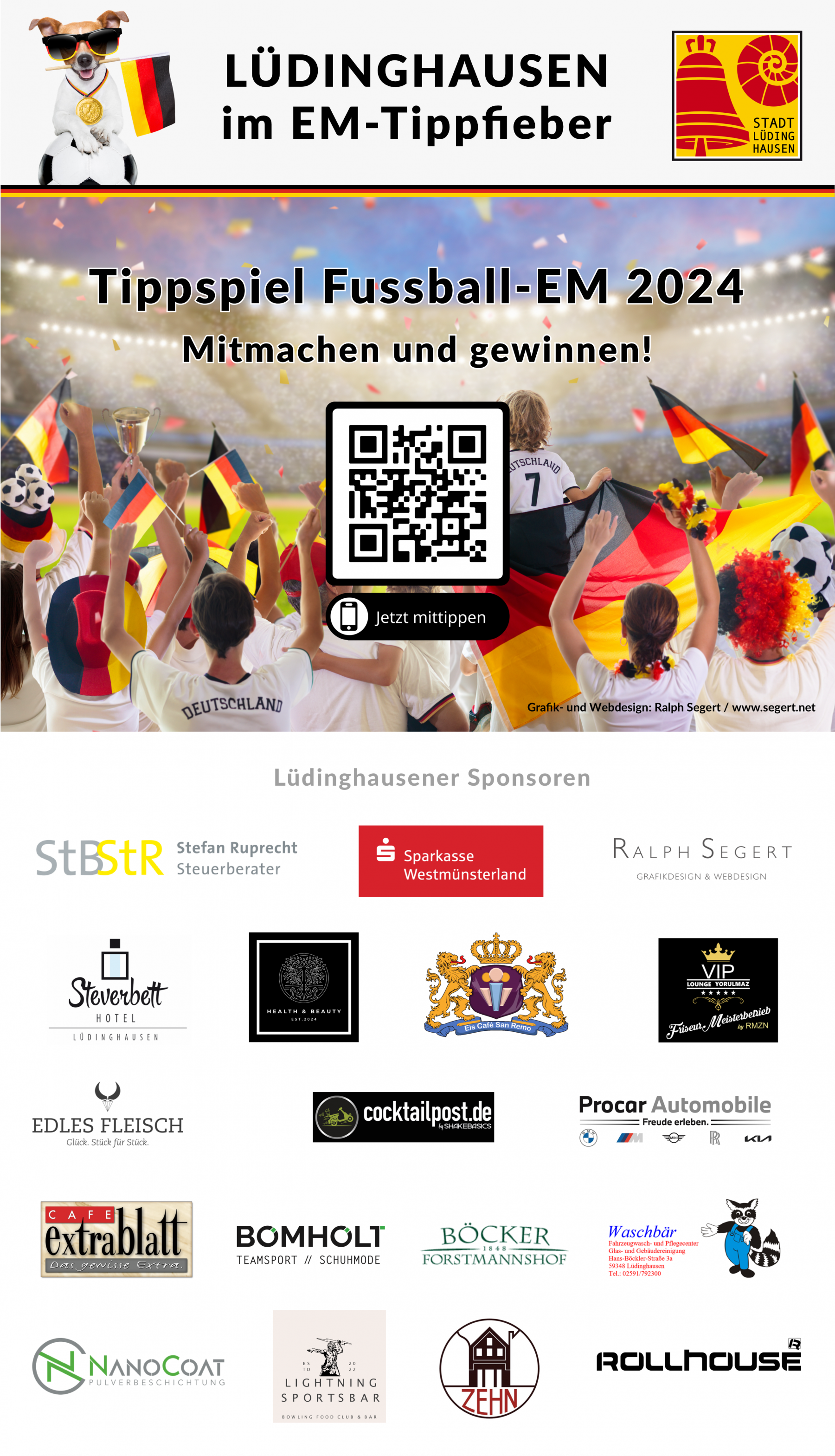 Sponsoring: Fussball-EM-Tippspiel für Lüdinghausen mit Grafik- und Webdesign unterstützt